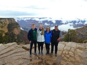 Chris and his family at the grand canyon.