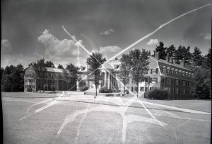 The Tuck School campus. Many of the negatives show similar damage.