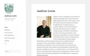 Andrew Levin website screenshot