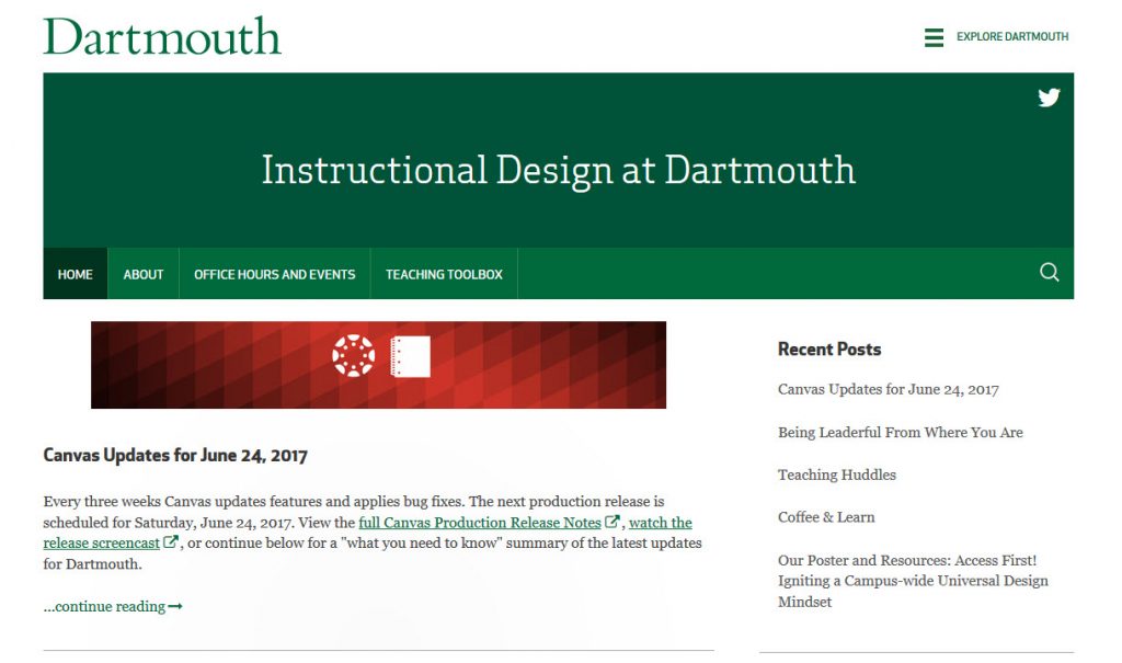 Instructional Design at Dartmouth screenshot
