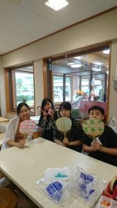 Uchiwa with my host siblings