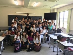 Dartmouth students and Sekiya-sensei's class