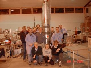 Team posing with payload