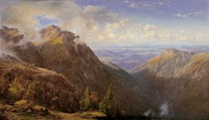 Régis François Gignoux, New Hampshire (White Mountain Landscape), about 1864, oil on canvas. Purchase made possible by a gift of Olivia H. and John O. Parker, Class of 1958, and by the Julia L. Whittier Fund; P.961.1