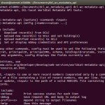 The help text for the dcl_wc_metadata_api command-line tool.