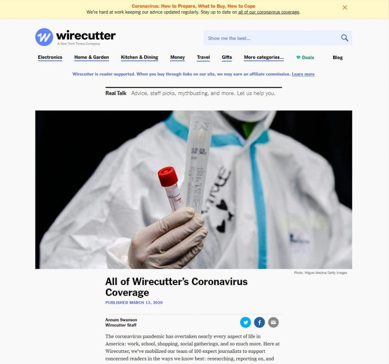 🔖 All of Wirecutter’s Coronavirus Coverage